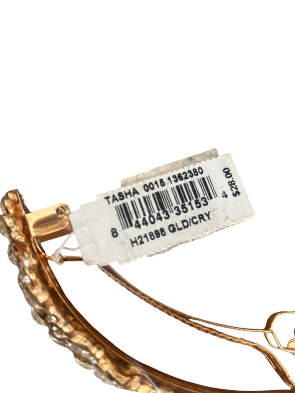 Tasha Gold Crystal Barrette - Picture 4 of 4